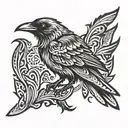 Burnt Raven Tribal tattoo design idea