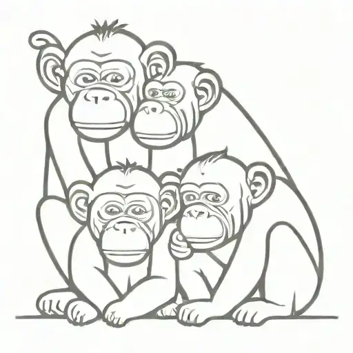 three wise monkeys tattoo design idea