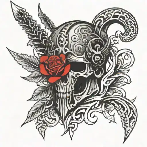 ares god of war with Rose tattoo tattoo design idea