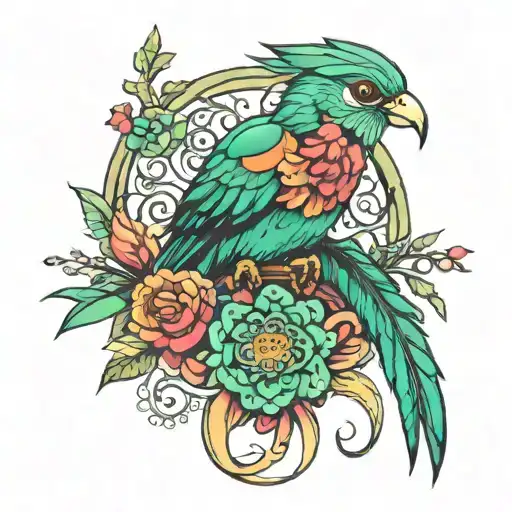 resplendent quetzal tattoo design idea