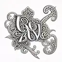 do an Ambigram tattoo with these two words: "Bita" and "Love"  tattoo design idea