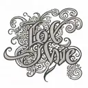 do an Ambigram tattoo with these two words: "Bita" and "Love"  tattoo design idea
