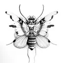 deaths head hawk moth with moon sybom tattoo design idea