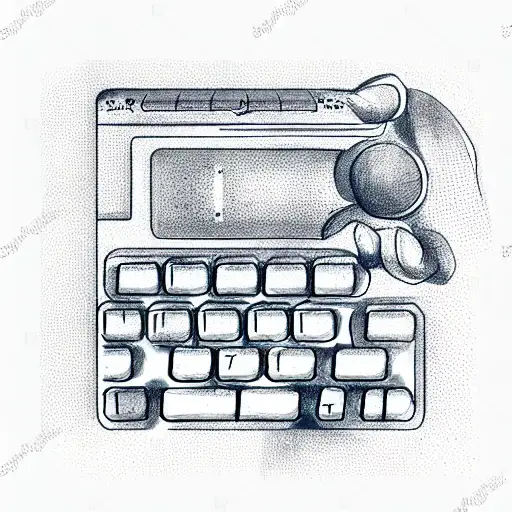 four keyboard buttons tattoo design idea