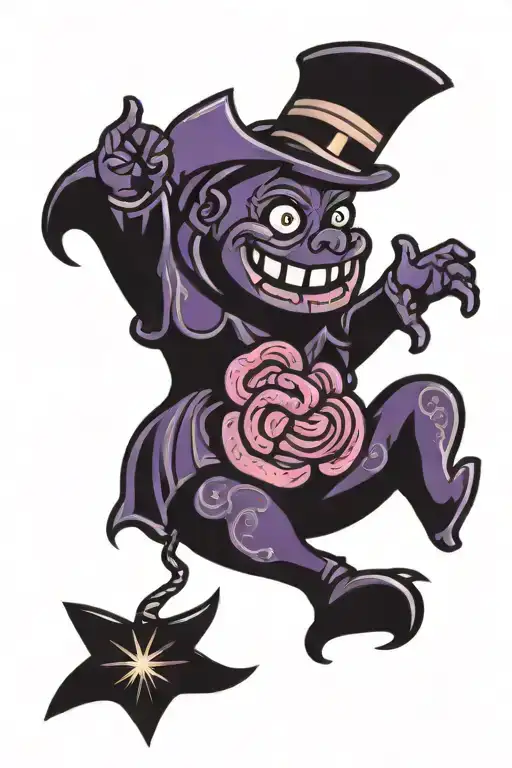 purple sour patch kid goth tattoo design idea