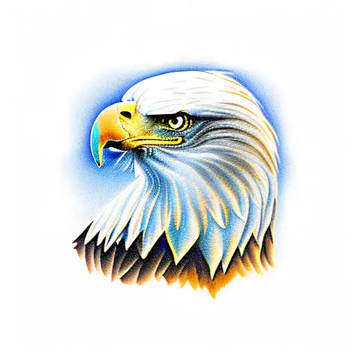 a bald eagle is snowboarding tattoo design idea