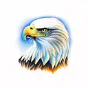 a bald eagle is snowboarding tattoo design idea