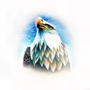 a bald eagle is snowboarding tattoo design idea