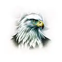 a bald eagle is snowboarding tattoo design idea