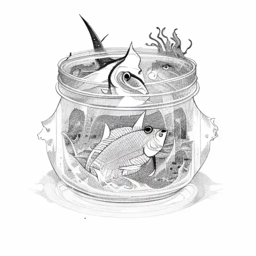 pisces inside a jar of chaos tattoo design idea