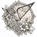 go with the flow kite detached  tattoo design idea