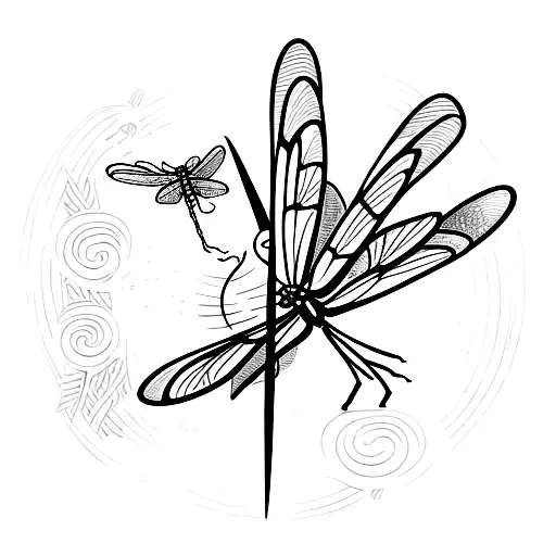 dragonfly with the word dreamer tattoo design idea