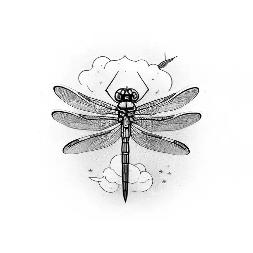 dragonfly with the word dreamer tattoo design idea