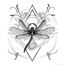 dragonfly with the word "dreamer" in one wing tattoo design idea