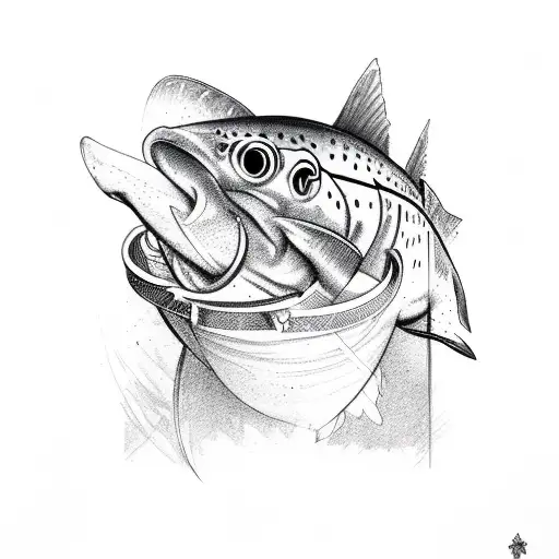 Alaska, France, trout and Christianity tattoo design idea