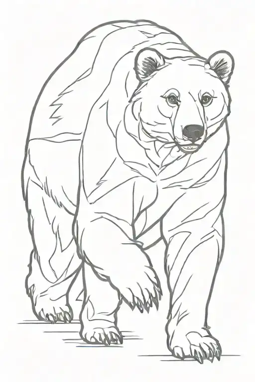female bear walking towards proudly atop tattoo design idea