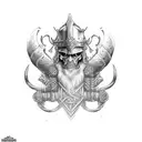 full sleeve, Valhalla, Vikings, marine Corp, semper fi, warrior tattoo design idea