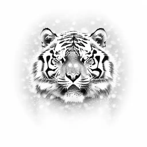 snow tiger face with Nigerian and Canadian flags kneck tattoo tattoo design idea