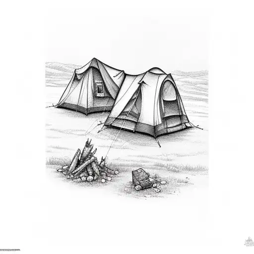 camping tattoo design idea
