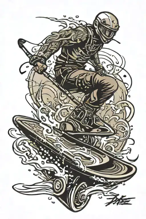 wakeboarding tattoo design idea