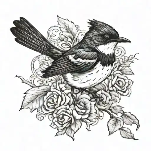 willy wagtail vampire  tattoo design idea