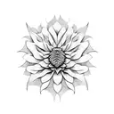 dahlia and thistle negative space blackout tattoo design idea