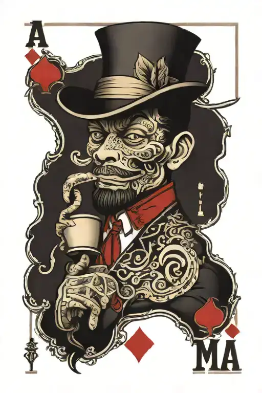 Mafia themed playing card tattoo design idea