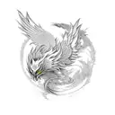 japanese style phoenix  tattoo design idea