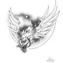 japanese style phoenix  tattoo design idea
