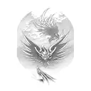 japanese style phoenix  tattoo design idea