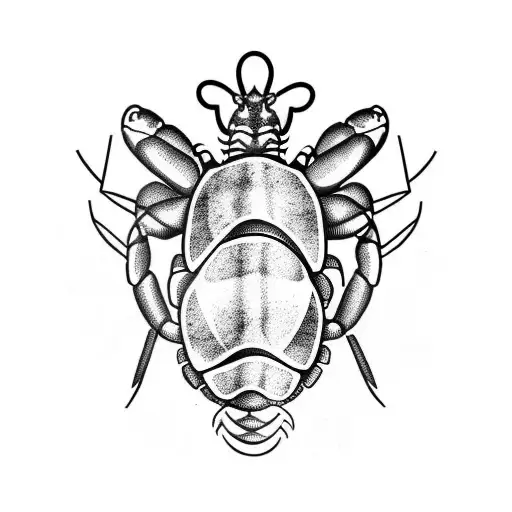 lobster and turtle and pig tattoo design idea