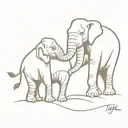 elephant fighting with a bengal tiger tattoo design idea