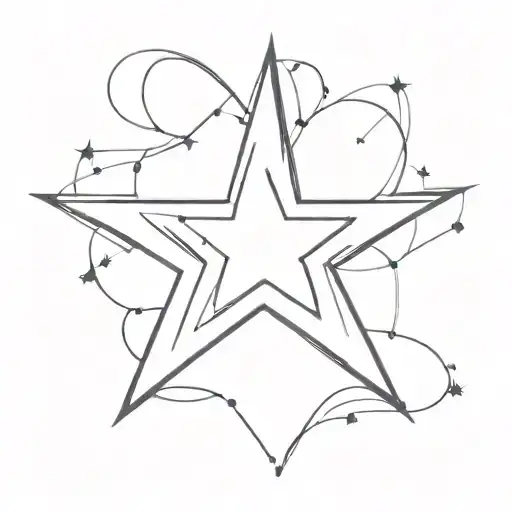 y2k stretched star tattoo design idea