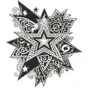 y2k stretched star tattoo design idea