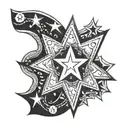 y2k stretched star tattoo design idea