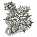 y2k stretched star tattoo design idea