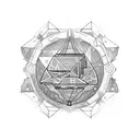 Ancient cave paintings depicting a futuristic spaceship tattoo design idea