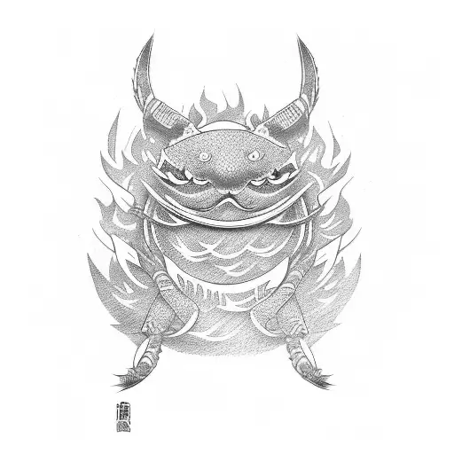 japanese characters with fire katana tattoo design idea