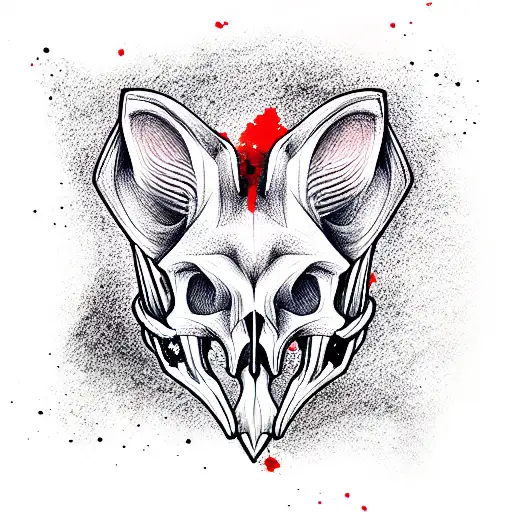 Fox skull tattoo design idea