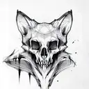 Fox skull tattoo design idea