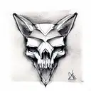 Fox skull tattoo design idea