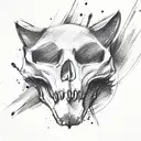 Fox skull tattoo design idea