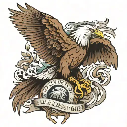 eagles and still i rise again tattoo design idea