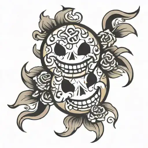 brain cancer symbol smiley faces tattoo design idea