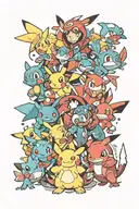 Pokemon characters tattoo design idea