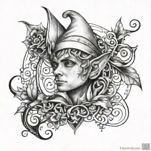 elf tattoo design idea