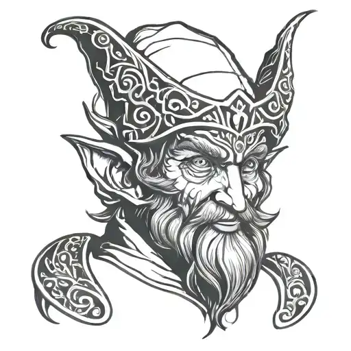 elf hobbit tattoo design idea