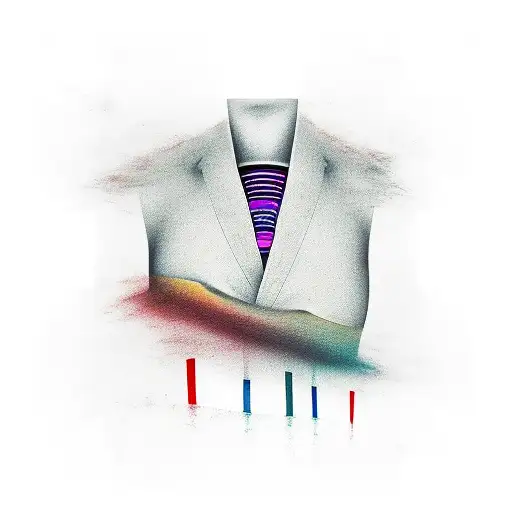 piano keys on chest tattoo design idea