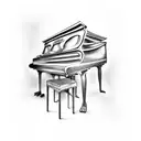 piano fading to audio wave tattoo design idea