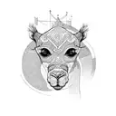 siting camel sketch tattoo design idea